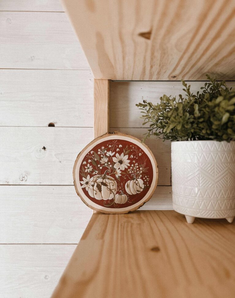 Oeuvre murale "Citrouilles et Fleurs" COLLECTION AUTOMNE