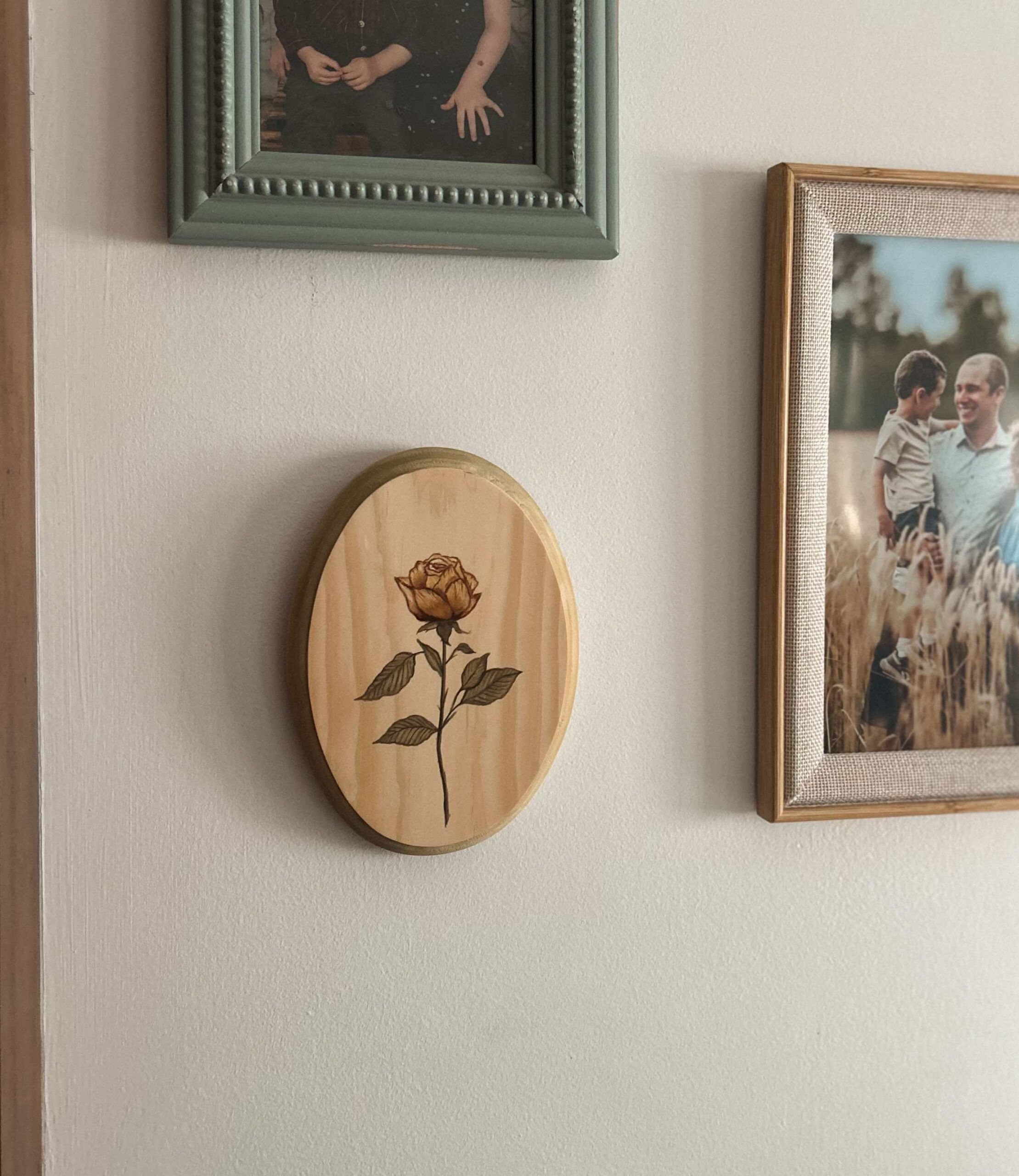 *VENDU - Oeuvre originale sur bois "La douceur d'une rose" – Image 2