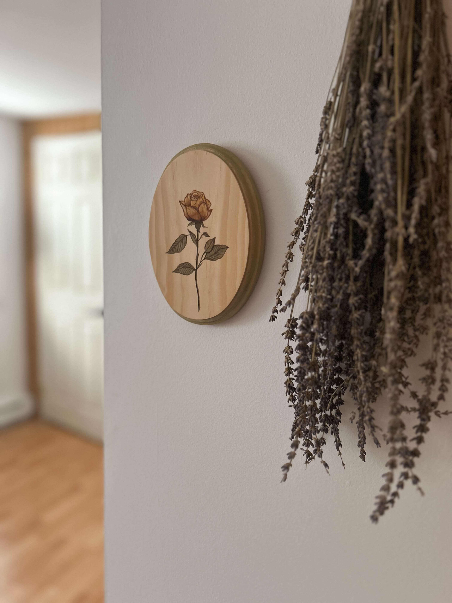 *VENDU - Oeuvre originale sur bois "La douceur d'une rose"