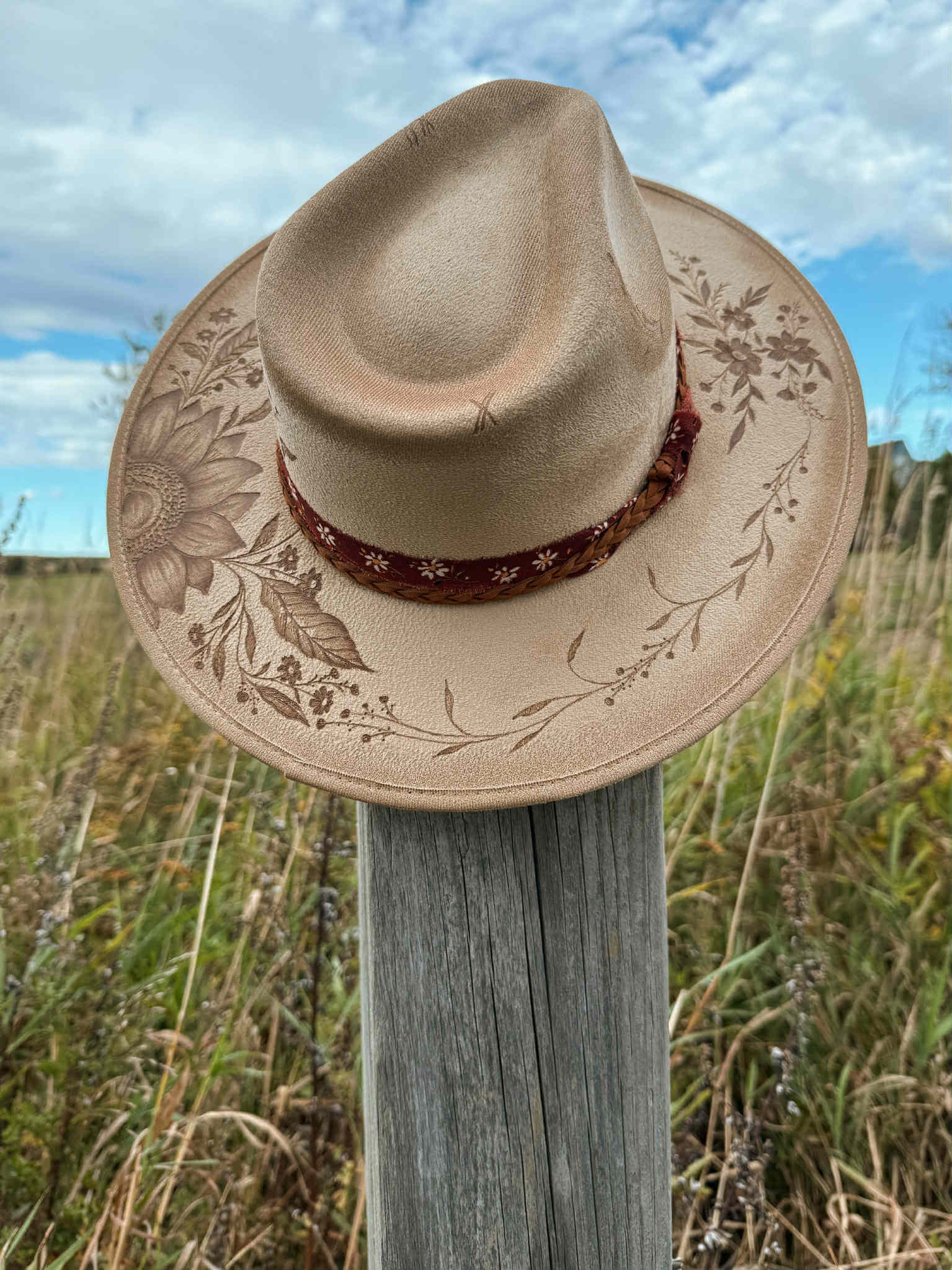 Chapeau Pyrogravé - "Golden Field" – Image 2