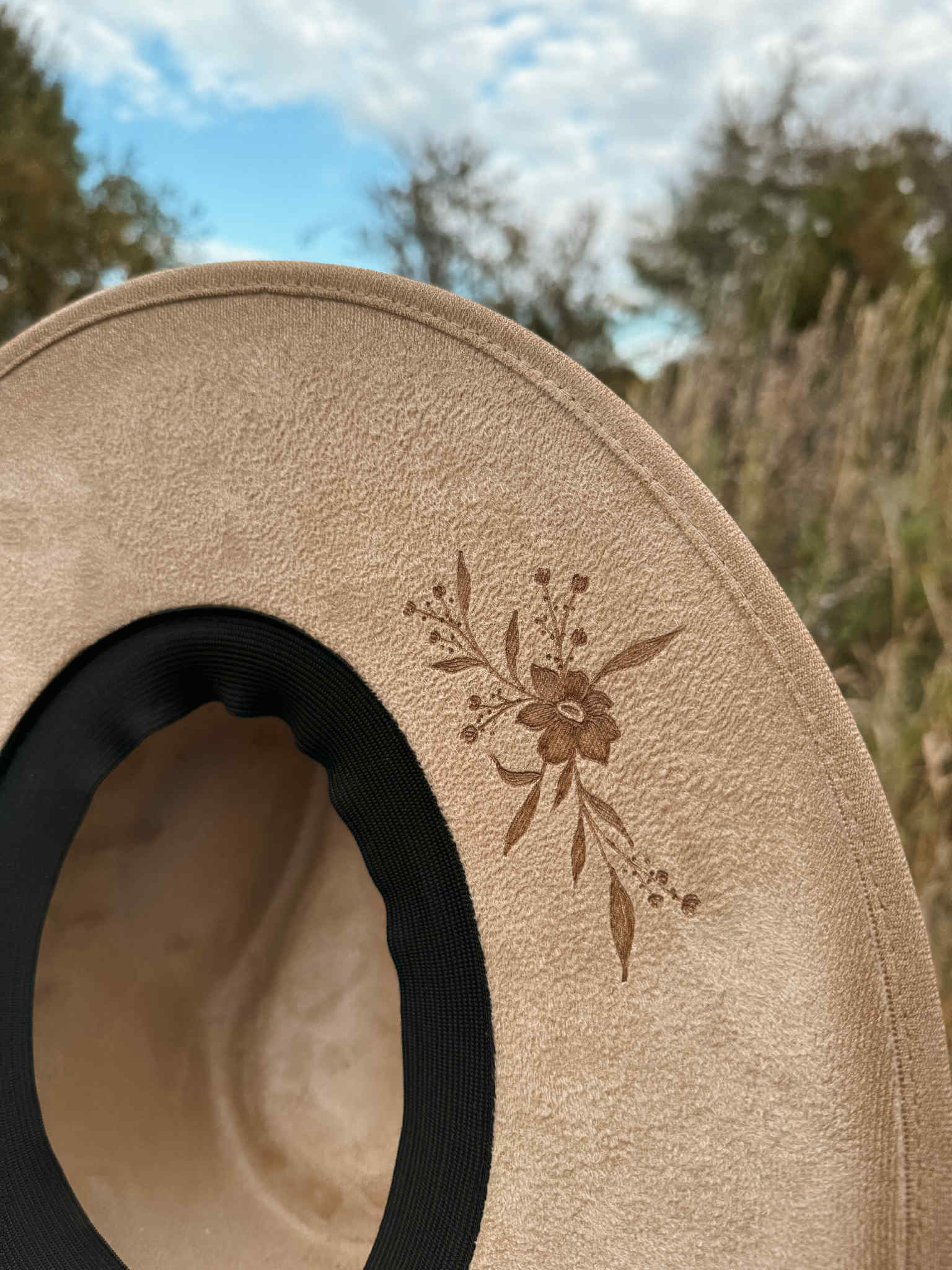Chapeau Pyrogravé - "Golden Field" – Image 3