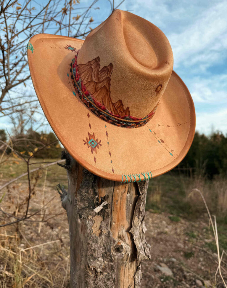 Chapeau pyrogravé - Western Soul