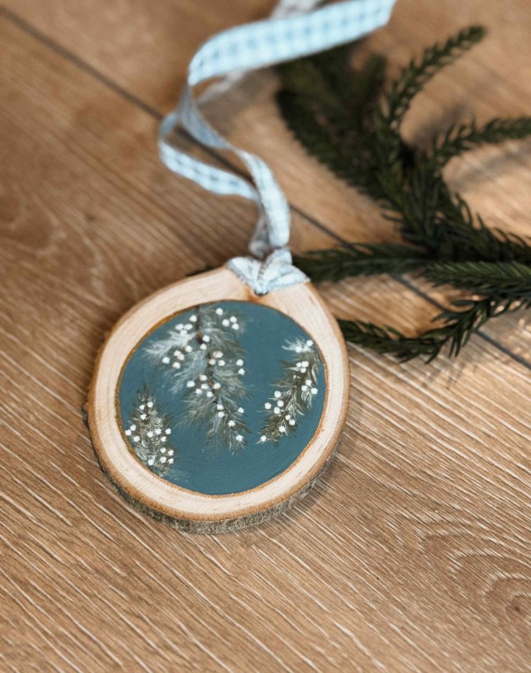 Ornement de Noël Vintage * Branche Dorée