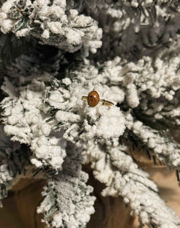 Bague pyrogravée "Montagnes"