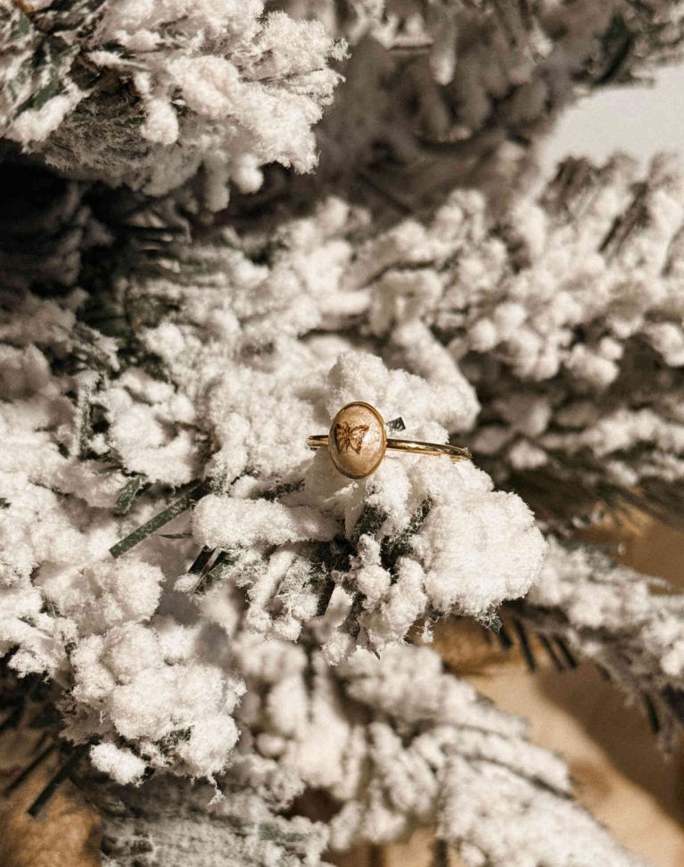 Bague pyrogravée "Papillon"