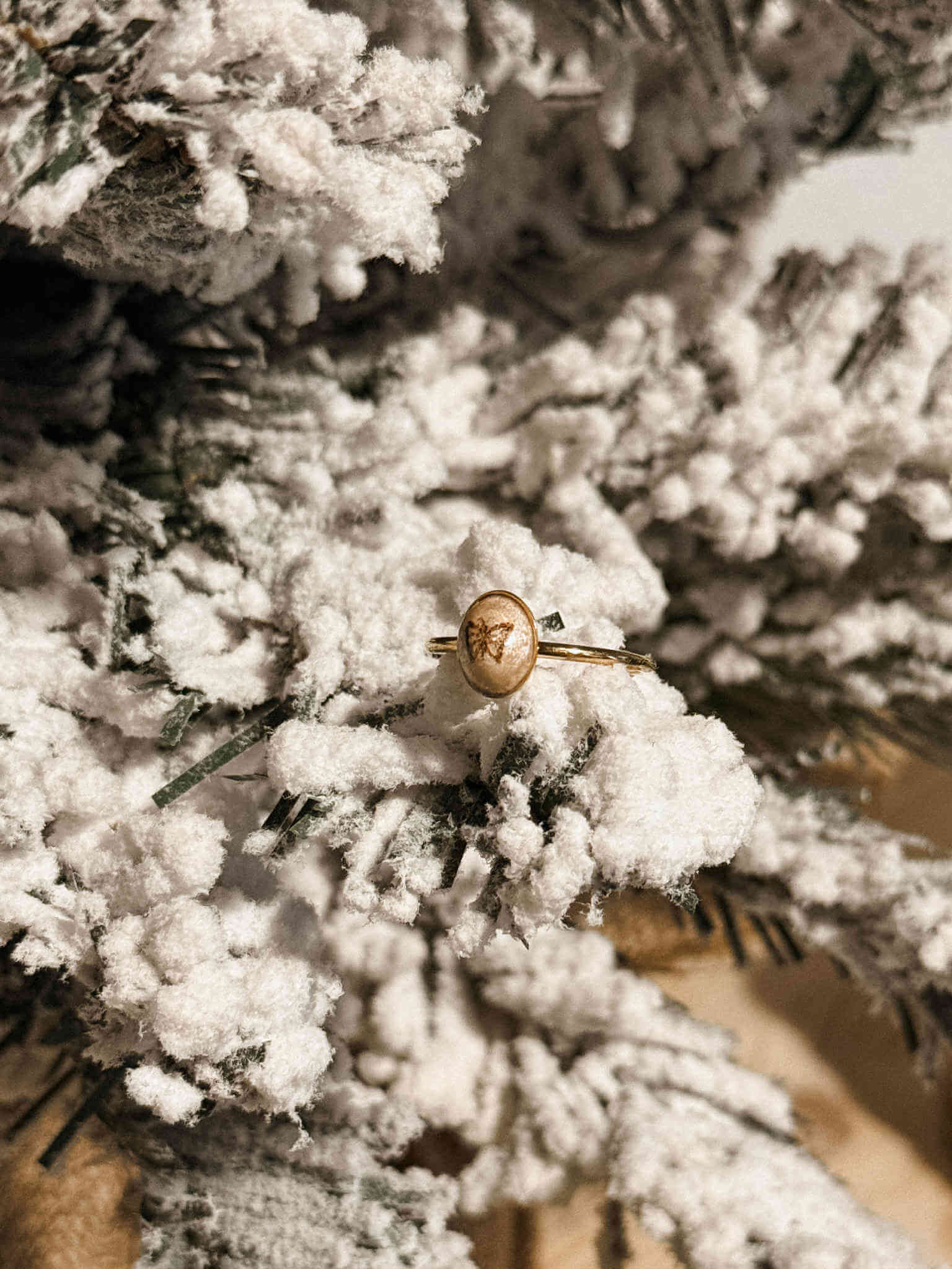 Bague pyrogravée "Papillon"