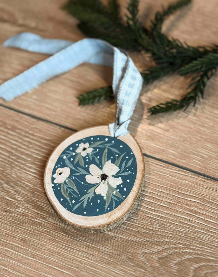 Ornement de Noël Vintage * Fleurs