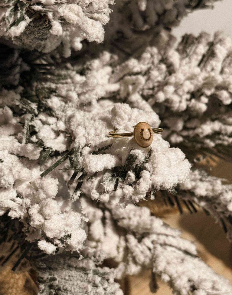 Bague pyrogravée "Fer à cheval"