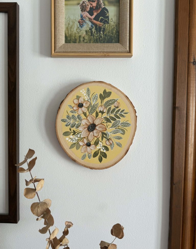 *VENDUE - Oeuvre originale sur bois "Jaune Citron"