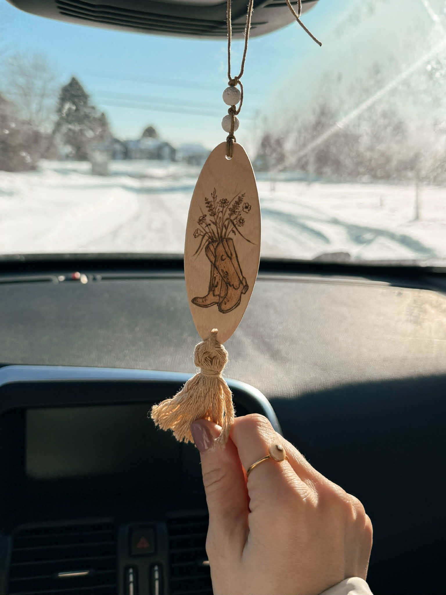 Ornement de rétroviseur - "Blossom Boots" BLÉ