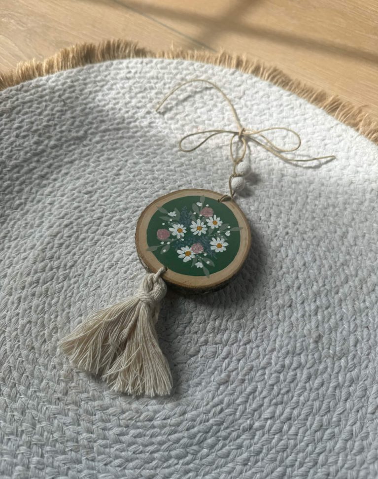 Ornement de rétroviseur - "Rondin Pastel" VERT