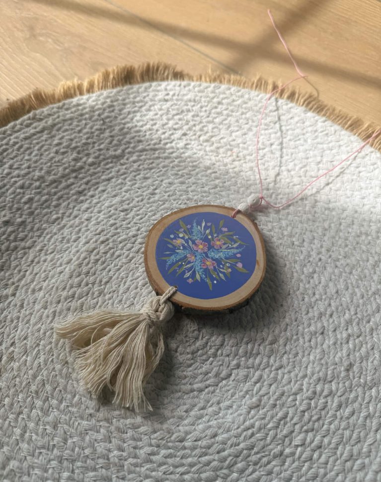 Ornement de rétroviseur - "Rondin Pastel" IRIS