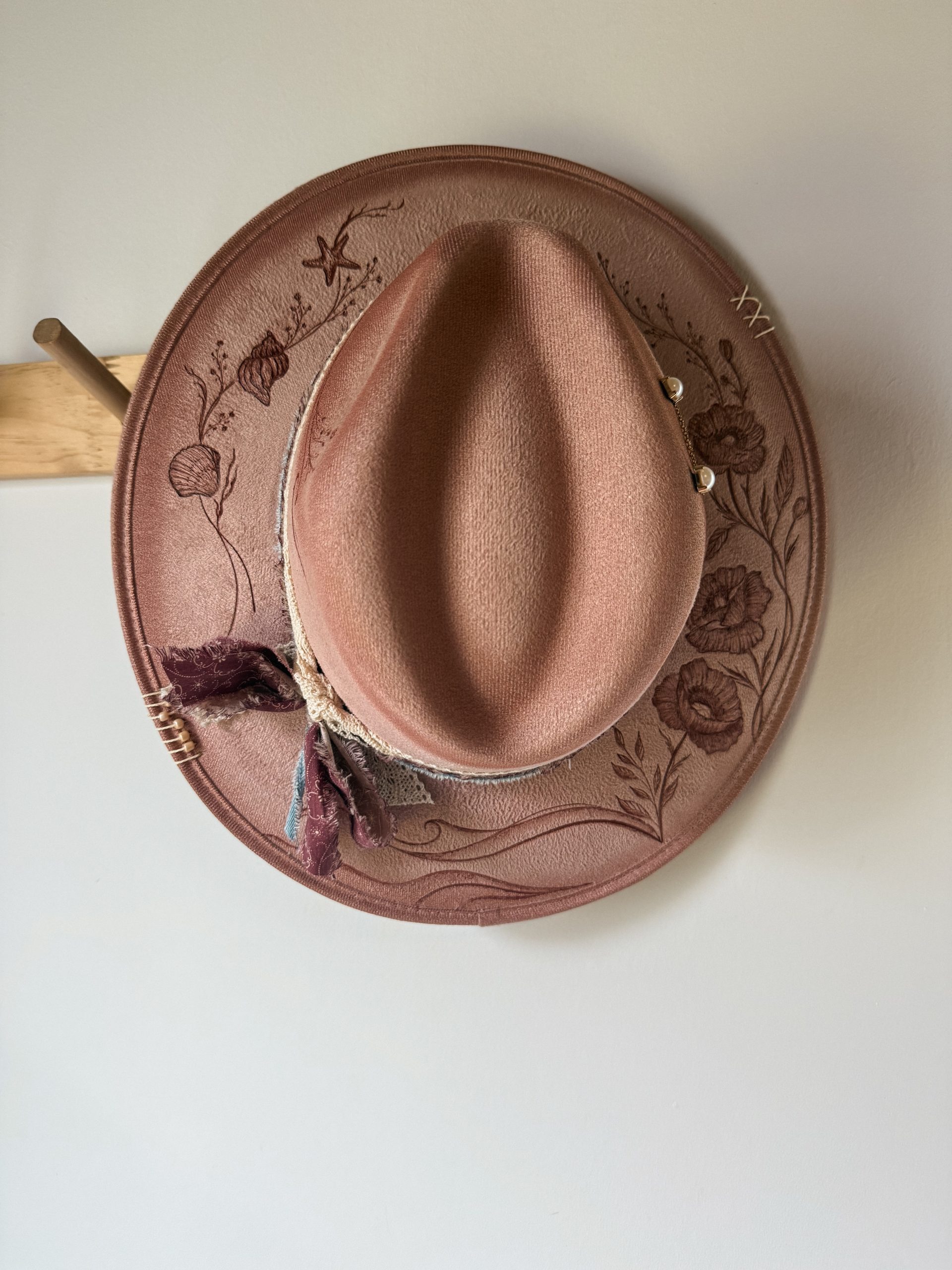 Chapeau pyrogravé ENFANT - Coquelicot Marin – Image 3