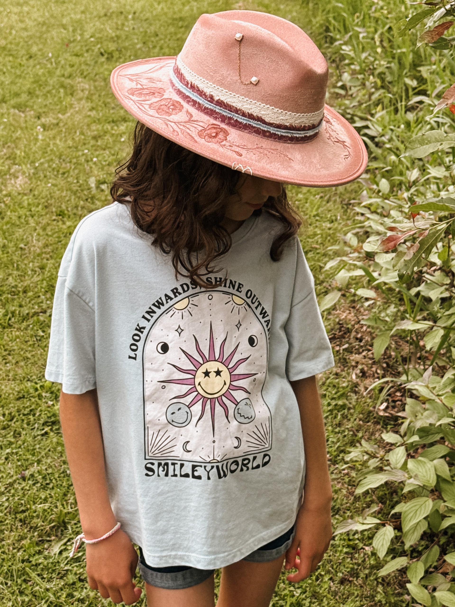 Chapeau pyrogravé ENFANT - Coquelicot Marin