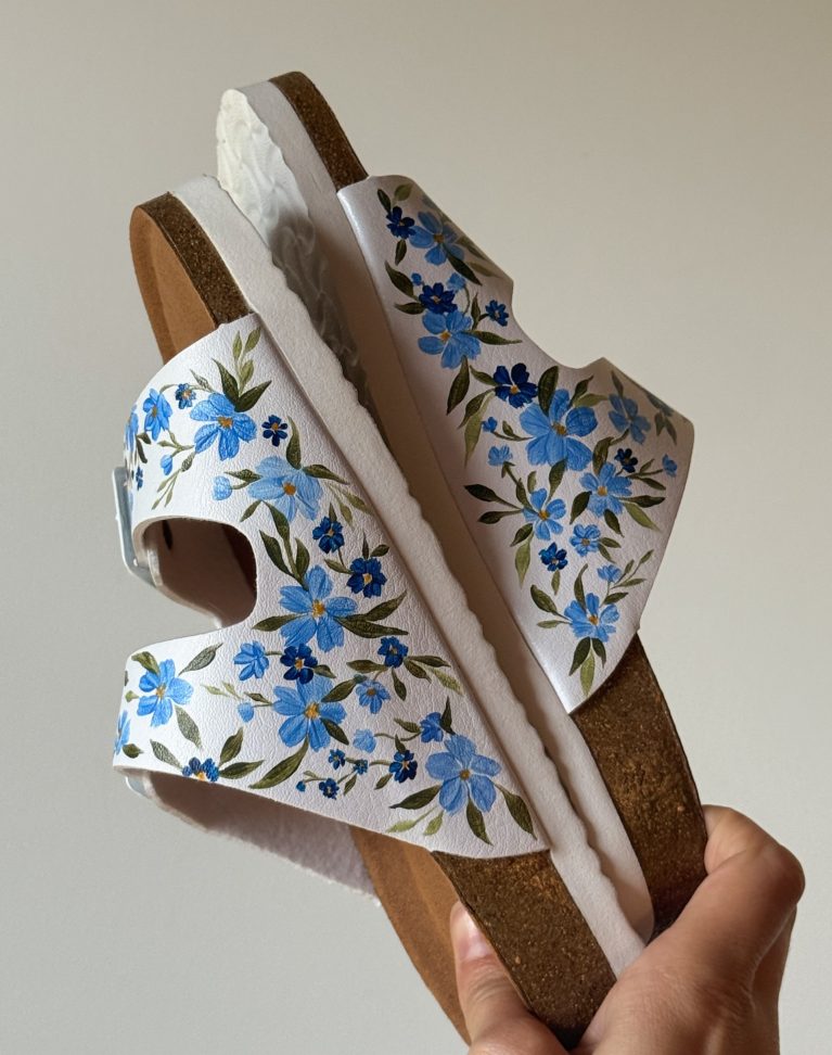 Sandales "Petites Fleurs Bleues"