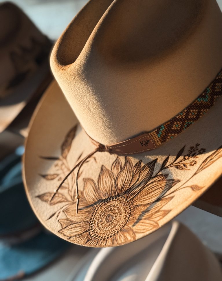 Pyrographed hat "Autumn Ride"